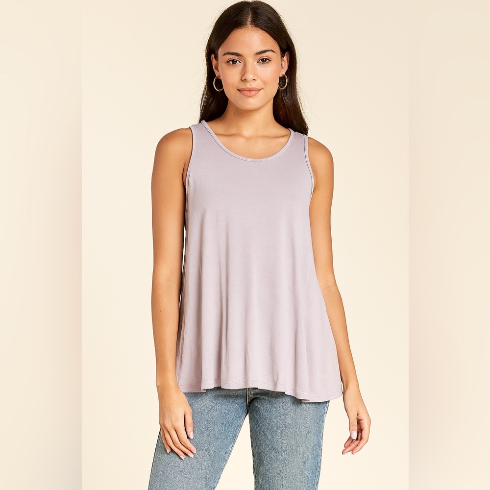 Hale Bob Tank Top Sleeveless Casual Everyday Blouse Lavender Purple S Bamboo